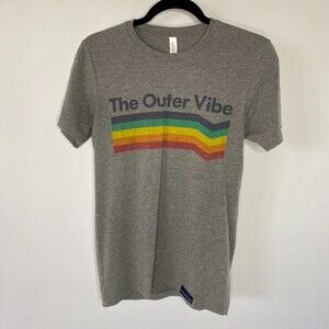 The Outer Vibe Branded Rainbow Grey Shirt Size XS